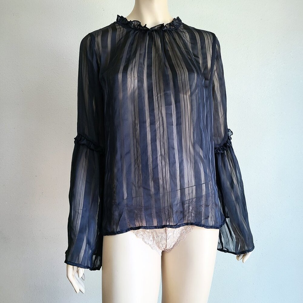 sheer bell sleeve top